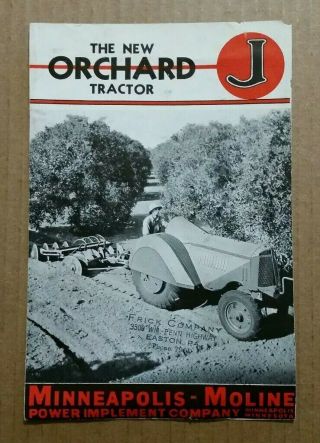 Minneapolis - Moline Model J Orchard Tractor Brochure,  1937