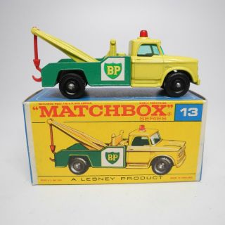Matchbox Series Lesney 13 Dodge Bp Wreck Truck With Box 1970
