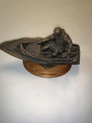 Duck Hunter In Boat Sculpture By Joseph Fornelli Bronze Sculpture Duck Hunting