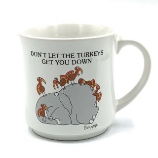 Sandra Boynton Coffee Mug Cup Don’t Let The Turkeys Get You Down Vtg 1980 