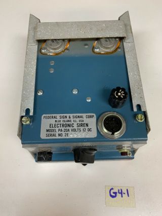 Federal Sign&Signal Corporate Electronic Siren PA - 20A Volts 12A Fast 3