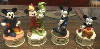 Lenox Disney Mickey Mouse Movie Cartoon Set Of 4 Figurine Thimbles