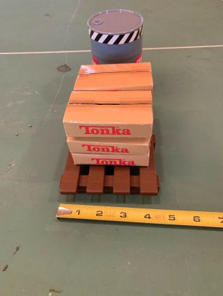 Tonka Mighty Fork Lift Parts - Pallet,  6 Boxes & Barrel 2