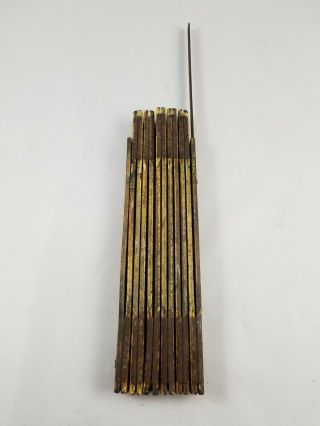 Vintage Lufkin No.  X46 Extension Rule Folding Carpenter Ruler Brass Wood 72 "