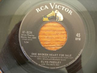 Elvis Presley One Broken Heart PS 45 record 2