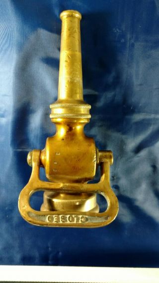 Antique Vintage Brass Firemans Fire Hose Nozzle Firefighter Close/ Open Akron?