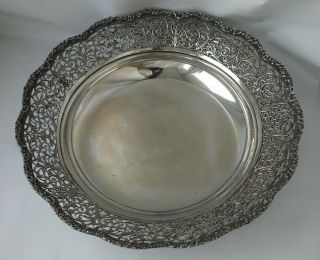 Pretty 800 Standard Solid Silver Bowl/ Dish C.  1960s/ Dia 23.  6 Cm/ 339 G