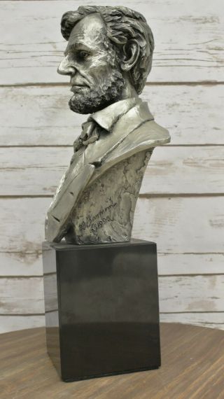Chilmark Abraham Lincoln Pewter Bust On Marble Base By Francis J Barnum 303/500 3