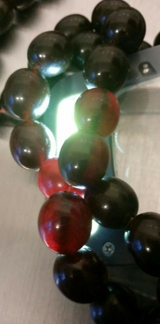 Vintage Faturan Veined Damari Cherry 33 Prayer Beads Red Amber Bakelite