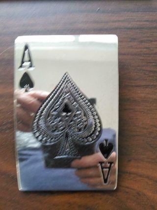 Ace Of Spades Silver & Black Belt Buckle See Pictures