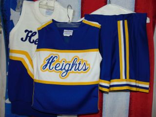 Real Cheerleading Uniform Vintage 80s Heights,  Pleated Skirt,  Top,  Sweater Texas