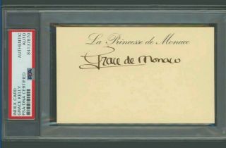 Psa Dna Grace Kelly Princess Of Monaco Signed " Grace De Monaco " Index Card
