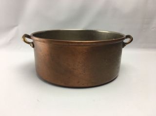Solid Copper Pot With Brass Handles Tin Lined French Provencal Style Odi