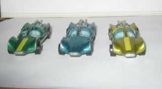 Hot Wheels Redline Mantis 1969 Set Of 3 Green,  Blue And Gold