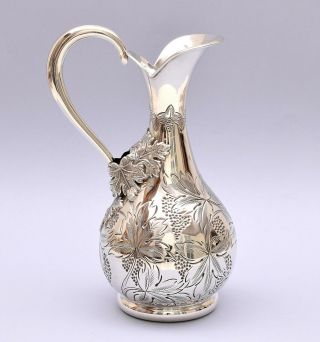 Solid Silver Hand Engraved Pitcher