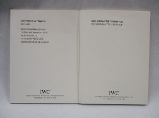 Iwc Portofino Automatic Watch Ref.  3533 Operating Instructions And Service Books