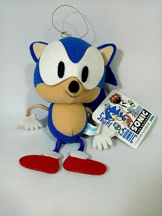Rare Sonic The Hedgehog 6 " Stringy Plush Doll Vintage Japan Prize Toy Sega 1991