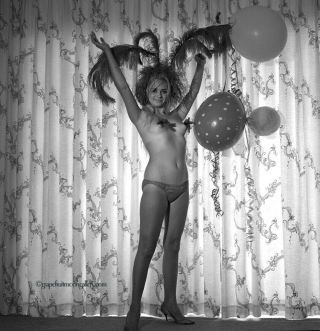 Camera Negative Photograph Bunny Yeager Wildly Costumed Space Ball Stripper 1962