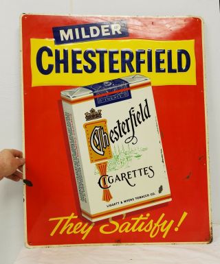 Vintage Antique Tin Sign Chesterfield Cigarettes