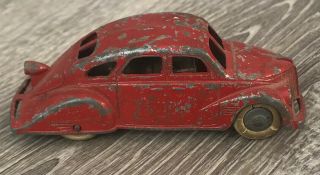 Rare Red Tootsietoy Lincoln Zephyr 1937 - 1939 No.  6015 Wind Up Version