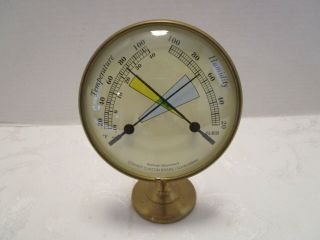 Vintage Brass Comfort Meter Temperature & Humidity German Movement Conant Custom