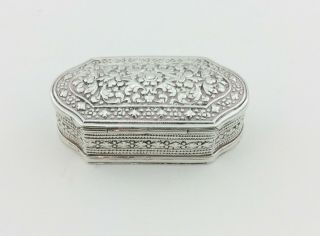Antique Indian Solid Silver Snuff Box