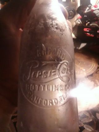 Antique Rare Sanford Fl.  Straight Sided Pepsi Bottle Purple Hue