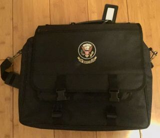 Black Laptop Bag Briefcase The White House Embroidered Seal President Of Usa