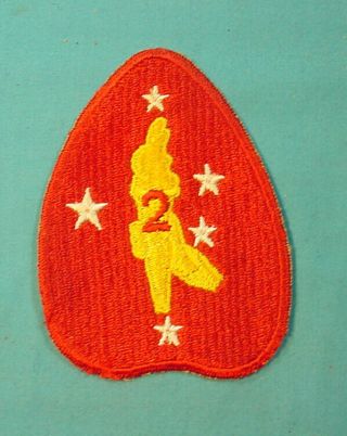 Wwii Us Marine Corps 2nd Division Kidney Shaped Patch Variant Usmc