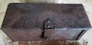 " Earlier " Very Old Ford " Fordson " Embossed Steel Tool Box.  Cool