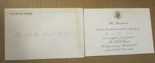 John F.  Kennedy Era 1963 White House Reception Invitation Card With Envelope