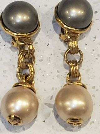 Chanel Oversized Pearl And Gold Earrings.  100 Truly Authentic