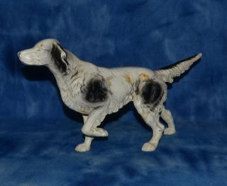 Vintage Cast Iron Pointer Hunting Dog English Setter Door Stop