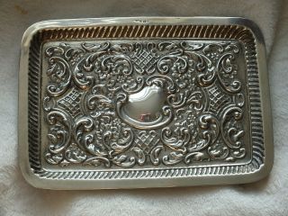 Antique Victorian Solid Silver Art Nouveau Dressing Table Tray