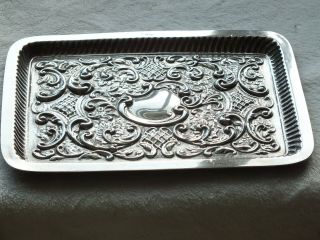 Antique Victorian Solid Silver Art Nouveau Dressing Table Tray 3