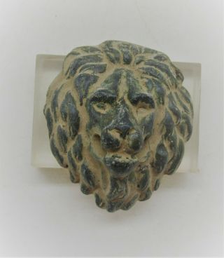 Scarce Circa 200 - 300ad Ancient Roman Casket Mount In The Form Of A Lion