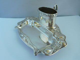 Stunning Edwardian English Sterling Silver Art Nouveau Chamber / Go - To - Bed Stick