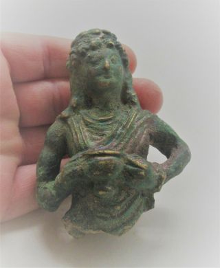 Museum Quality Ancient Gandhara Bronze Buddha Statue Fragment Circa 200 - 300ad