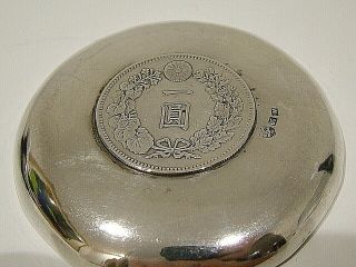 ANTIQUE CHINESE EXPORT SOLID SILVER DOLLAR DISH WANG HING JAPANESE YEN (947) 2