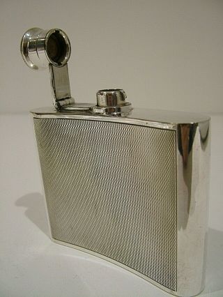 Antique Art Deco Silver Plate Pocket Hip Flask Vogel Spirit Bottle Art Deco 897
