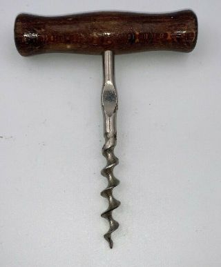 Antique Vintage Wood Handled Cork Screw