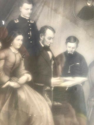 Antique Engraving of Abraham Lincoln and Family 2