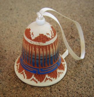 Small Navajo Clay Pottery Bell,  1.  75 " Tall,  Signed J.  Hayes 409632