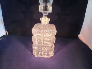 Decanter Vintage Glass Liquor Whiskey Heavy Cut Glass Scotch Bar Bottle 11 " Tall