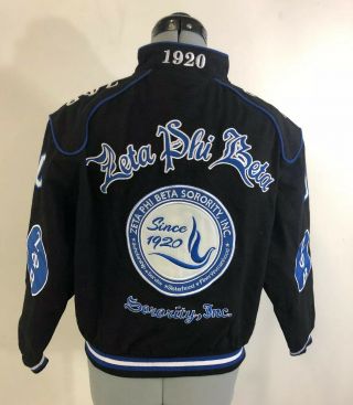 Zeta Phi Beta Sorority Coat/ Jacket Black & Blue Size M (f)