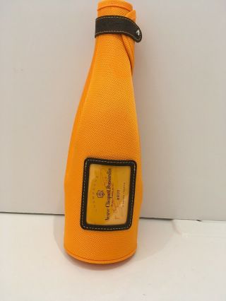 Veuve Clicquot Champagne Insulated Orange Bottle Bag Ice Jacket Leather Trim