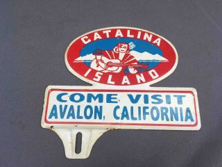 Old Visit Avalon California On Catalina Island Souvenir Ad License Plate Topper