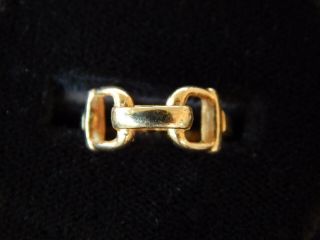 Vintage 14k Snaffle Bit Ring Yellow Gold Size 2 Pinky Ring Equestrian