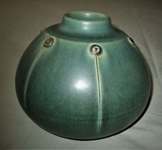 Vintage Toyo Dark Green 7 " Tall Vase 24 1/2 " Around Center