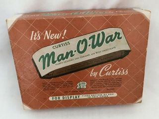 Ww Ii Man - O - War Candy Bar Display Box Circa 1940 With Defense Bond Logo